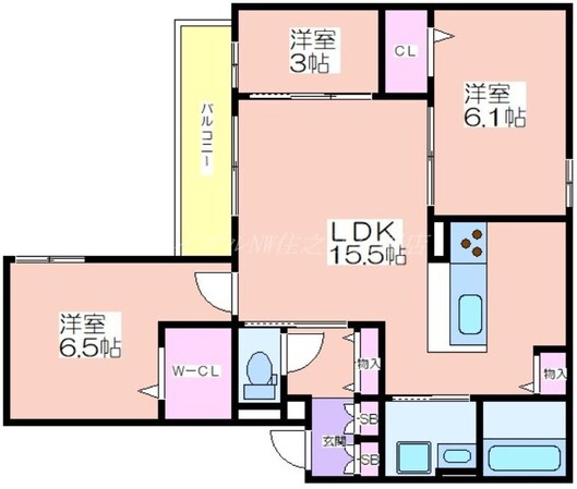 Clashist清水丘Westの物件間取画像